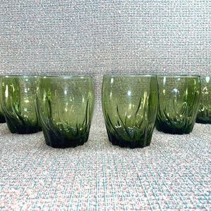 Anchor Hocking Central Park Dark Green 4” Old Fashioned Glasses Set of 6